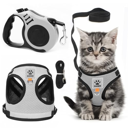 Katzengeschirr mit Leine, Katzen Geschirr Ausbruchsicher, Katzen Brustgeschirr mit Reflektierend Streifen, Cat Harness Katzengarnitur Ausbruchsicher Verstellbar für Katzen Kätzchen Welpen Katzengeschirr mit Leine, Katzen Geschirr Ausbruchsicher, Katzen Brustgeschirr mit Reflektierend Streifen, Cat Harness Katzengarnitur Ausbruchsicher Verstellbar für Katzen Kätzchen Welpen von Feirdhoo
