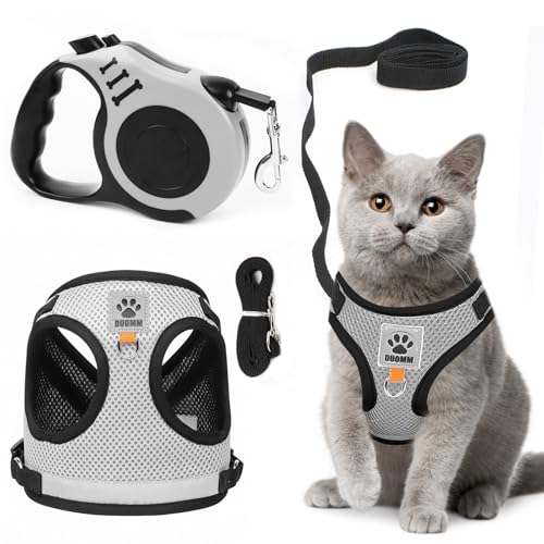 Katzengeschirr mit Leine, Katzen Geschirr Ausbruchsicher, Katzen Brustgeschirr mit Reflektierend Streifen, Cat Harness Katzengarnitur Ausbruchsicher Verstellbar für Katzen Kätzchen Welpen von Feirdhoo