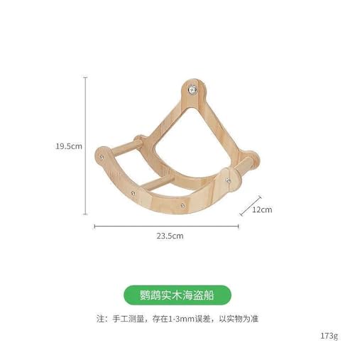 Vogelschaukel aus Holz, Vogelspielzeug für Wellensittiche, Holz Vogelspielzeug Schaukel mit Drehrad, Spielzubehör für Vogelkäfige, Holzschaukel für Vögel, Wellensittich von Feirdhoo