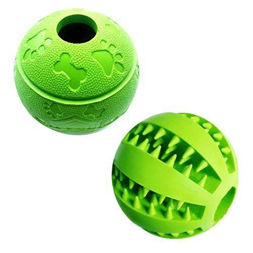 Feixun Pets Hundespielzeug Ball Hund Feeder Ball Ø 7.6-8.1cm (Grün Type A + Type B) von Feixun