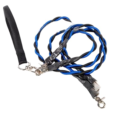 Doppel-Bungee-Hundeleine - Trainingsgerät mit 360°-Drehgelenk für kleine/mittlere/große Rassen | Polsterte Griffe, Knotenfrei, Stoßdämpfende Leine​ (Blau, M) von Feizikaw