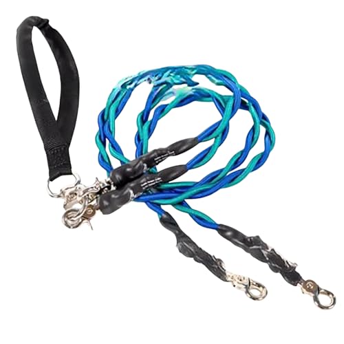 Doppel-Bungee-Hundeleine - Trainingsgerät mit 360°-Drehgelenk für kleine/mittlere/große Rassen | Polsterte Griffe, Knotenfrei, Stoßdämpfende Leine​ (Himmelblau, M) von Feizikaw