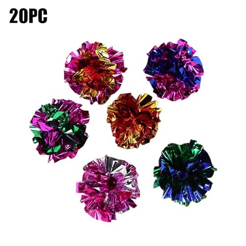 Feizikaw Hunde Kauspielzeug 20PCS Bunte Crinkle Katzenspielzeug Katzen Katze Interaktives Mylar Crinkle Katzenspielzeug Rascheln Sound Spaß Für Katzen (Camouflage, One Size) von Feizikaw