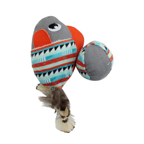 Feizikaw Hunde Kauspielzeug Indoor Cat Chew Zahnen für interaktive Cartoon-Design weiches, langlebiges Material für (Grey, 14x8cm) von Feizikaw