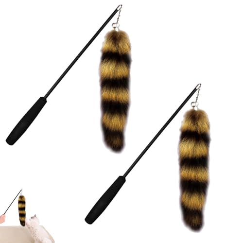 Feizikaw Interaktive Katzenfederangel Aus Synthetischen Fasern – Robustes Spielzeug Mit Feder, Hundertprozentig Sicher Für Hauskatzen, Langlebig Und Ideal Für Indoor/Outdoor (2PCS) von Feizikaw