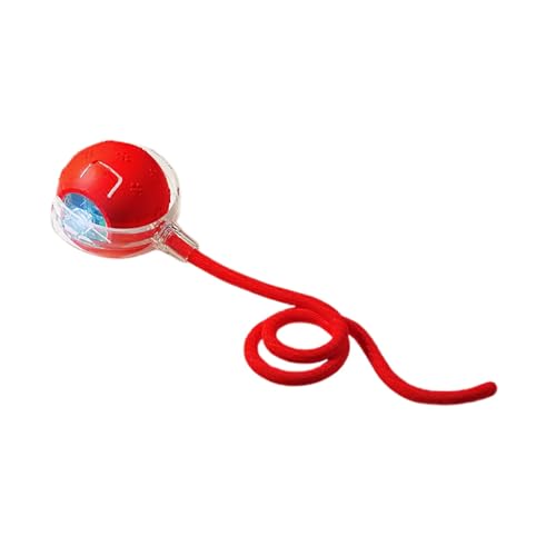 Feizikaw Interaktives Vogelsingen-Katzentoy – Spielball mit echten Vogelgeräuschen, Katzepuzzle-Futterspender, Katzenball interaktiver spielball mit Schwanz für Katzen und Hunde (Rot) von Feizikaw