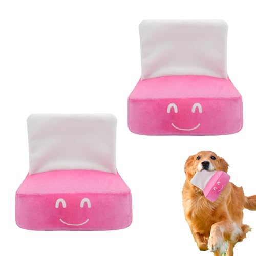 Feizikaw Interaktives quakendes Tissue-Box-Hundespielzeug für Welpenzahnen – Weiches Cartoon-Design, sicher & langlebig (2 Stück) von Feizikaw