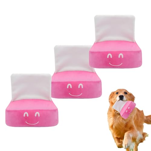 Feizikaw Interaktives quakendes Tissue-Box-Hundespielzeug für Welpenzahnen – Weiches Cartoon-Design, sicher & langlebig (3 Stück) von Feizikaw