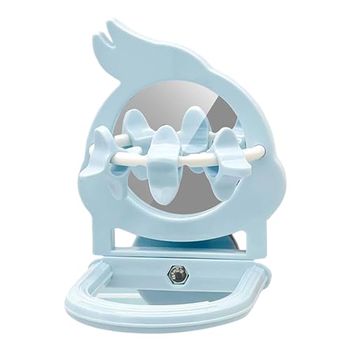 Feizikaw Kauspielzeug Bird Play Center Vogelspielzeug für verbesserte soziale Interaktion und Bewegung (Light Blue, 10x10x8) von Feizikaw