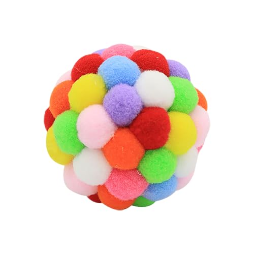 Feizikaw Kauspielzeug Hund Katze mit eingebettetem großem interaktivem Spielzeug für Katzen und handgefertigt bunt (A, 4cm) von Feizikaw