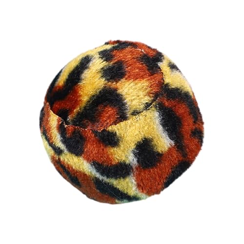 Feizikaw Kauspielzeug Hund Unzerstörbar Interaktives Katzenspielzeug mit flauschigem Leopardenmuster für das Spielen im Innenbereich (Red, 4cm) von Feizikaw