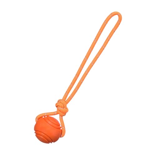 Feizikaw Kauspielzeug Interaktives Welpen-Kauseil für Hunde, tragbares Molar-Kauspielzeug mit starkem Widerstand (Orange, 29x5cm) von Feizikaw