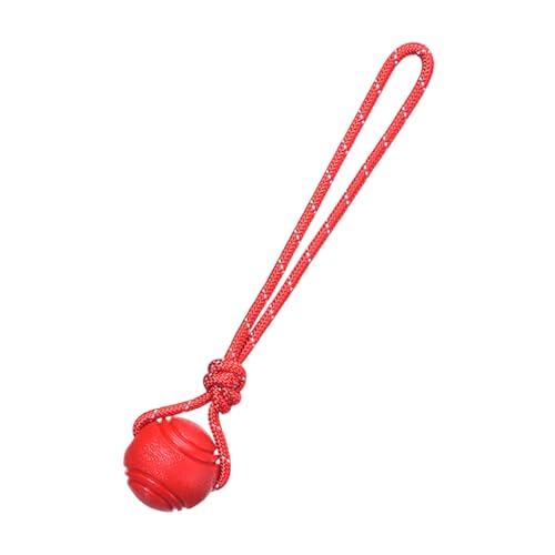 Feizikaw Kauspielzeug für Hunde Interaktives Welpen-Kauseil für Hunde, tragbares Molar-Kauspielzeug mit starkem Widerstand (Red, 32.5x7cm) von Feizikaw