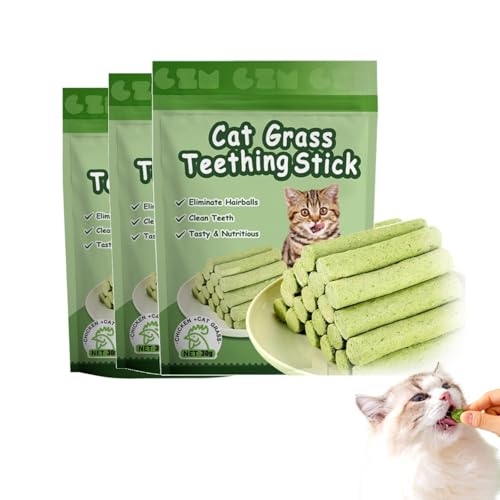 Feizikaw Natürliche Katzenzahnungsspieße & Kau-Sticks für Katzen | Ideal für Hauskatzen | Spielerisches Kau-Spielzeug aus hochwertigen Naturmaterialien (3 Stück) von Feizikaw