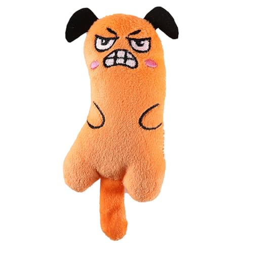 Feizikaw Unzerstörbares Hundespielzeug Since Hi Katzenspielzeug, süßes Haustierspielzeug aus Papier mit Ton und Schwanz (Orange, 10.5x5.5cm) von Feizikaw