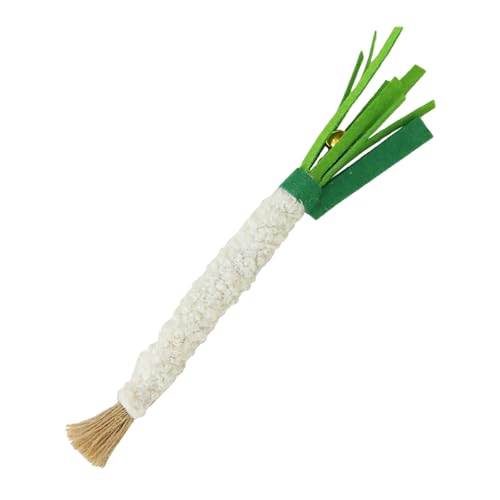 Feizikaw Welpen Kauspielzeug Beißspielzeug für Katzen in Frühlingszwiebelform, interaktives Haustierzubehör für das Zahnreinigungstraining, Entspannen und Spielen (Green, 22cm) von Feizikaw
