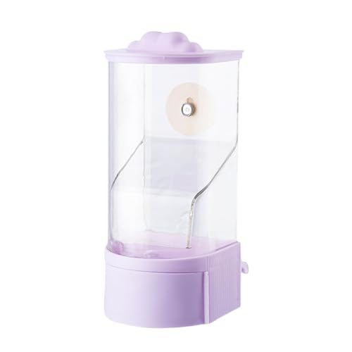 FuttersäUle Mit SchutzkäFig Kein Durcheinander Vogel Feeder Hängen Fütterung Station Spritzwasser Papagei Nahrungssuche Feeder Lebensmittel Container Für Wellensittiche (Purple, 19x8cm) von Feizikaw