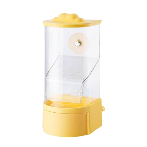 FuttersäUle Mit SchutzkäFig Kein Durcheinander Vogel Feeder Hängen Fütterung Station Spritzwasser Papagei Nahrungssuche Feeder Lebensmittel Container Für Wellensittiche (Yellow, 19x8cm) von Feizikaw