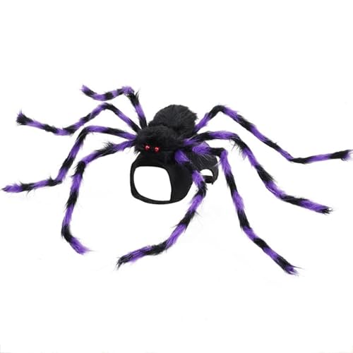 Halloween-Haustierkleidung Haustierkostüm, Halloween-Haustier-Cosplay-Kostüm mit verstellbarem, lustigem Haustier-Ankleidezubehör, Dekoration für Hunde Katzen (Purple, L) von Feizikaw