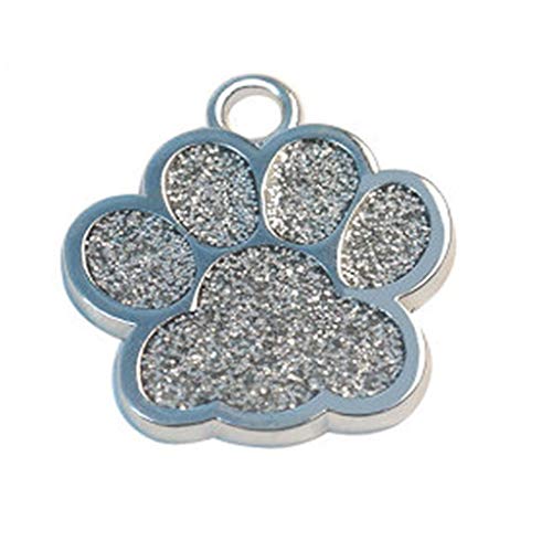 Halsband Welpe Haustier-Mini-ID-Name, süße Tags, Pfote, Halskette, Hund, Schmuck, Katze, Haustierhalsbänder (Silver, One Size) von Feizikaw