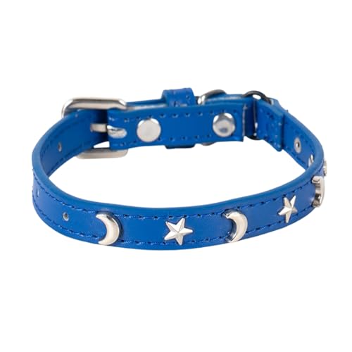 Halsband Welpe Katzenhalsband, geeignet für Jungen Mädchen, mit elastischem Band, Stern Mond, verstellbare Schnalle, Halsband, geeignet für kleine große Katzen, Größe 20,3 – 30,5 cm (BU1, 27.5cm) von Feizikaw