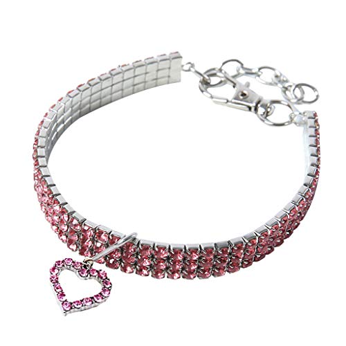Haustierbänder Geformte Phantasie-Kragen Hund Herz Bling Strass Tierhunde Halskette Halskette (L) von Feizikaw