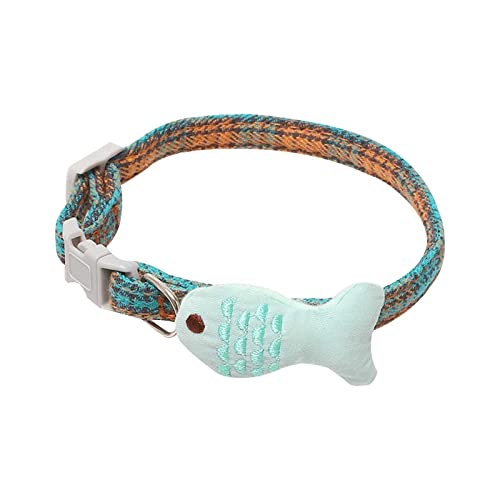 Haustierhalsbänder Haustier Katzenhalsband Baumwolle Stickerei Halsband Katzenhalskette Katzenzubehör (D, One Size) von Feizikaw