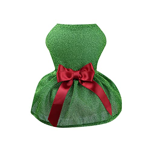 Haustierpullover Hausgebrauch Haustier-Weihnachtskleid-Ausstattungs-Thermalfeiertags-Welpen-Kostüm-Kleid-Haustier-Kleidung (Green, S) von Feizikaw