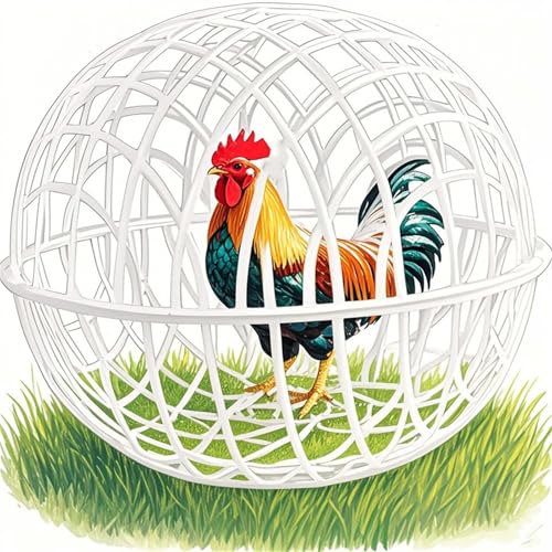 Hühnerkugelkäfig - 3 Stück Kugelförmiger Beweglicher Hühnerstall, Mobiler Hühnerstall in Kugelform, Sicherheitskäfig, Kugelgehege für Vögel, Tiere, ca,Haustier (20cm-3 Stück) von Feizikaw
