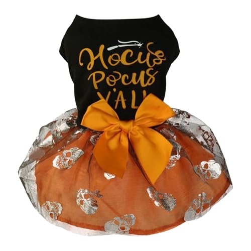 Hunde Klamotten Haustier Kleidung Halloween Hund Katze Party Dekoration Halloween Sk Ull Schwarz Kleine Mittlere Hund (Black, S) von Feizikaw