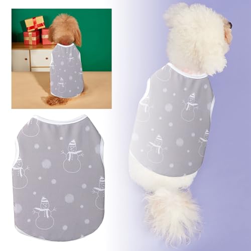 Hunde Klamotten Weihnachtskostüm für Haustiere, Feiertags- und Neujahrskleidung für Haustiere, hellgraues Schneemann-Haustierkostüm (A, S) von Feizikaw
