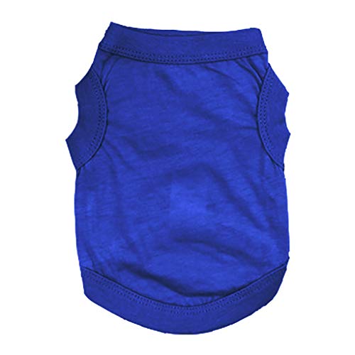 Feizikaw Hunde-Sommer-Shirt Solide Katze Haustier Hund Weste Welpen Katze Weste Warme Kleidung Weiche Pyjamas Farbe Haustierkleidung (Blue, XXXL) von Feizikaw