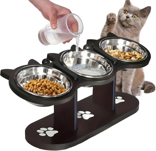 Hunde und Katzenfutternapf Edelstahl mit 15° geneigtem Höhenaufsteller - 3-in-1 Anpassbare Hundenapf-Höhenständer Set für Innenraum, Rutschfestes Design & Edelstahlmaterial Hunde und Katzenfutternapf Edelstahl mit 15° geneigtem Höhenaufsteller - 3-in-1 Anpassbare Hundenapf-Höhenständer Set für Innenraum, Rutschfestes Design & Edelstahlmaterial von Feizikaw