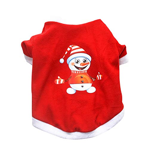 Hundefellkleidung gemütlich Weihnachts-Hundedruck-langes Plüschoberteil-Winter-Haustier-Hülsen-Kleidung-Haustier-Hundehaustier-Kleidung (Red, S) von Feizikaw