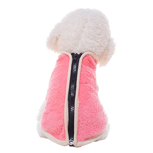 Hundefellkleidung komfortabel Haustier Hund/Winter Kleidung Warmer Samt Weich Hoher Kragen Reißverschluss Weste Haustier Kleidung Großer Hund Kleiner Hund (L) von Feizikaw