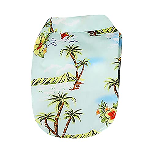 Hundekleider Haustier-Sommer-T-Shirts Hawaii-Stil Blumen-Katzenhemd Bedruckte Haustier-T-Shirts Atmungsaktive kühle Kleidung Strand-Küsten-Welpen-Hemd-Sweatshirt für kleine Katzen (Green, L) von Feizikaw