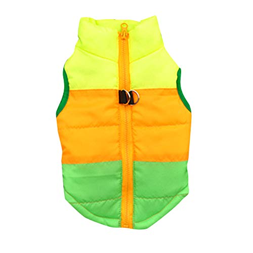 Hundekleidung Kleine Hunde Abschleppjacke Hundekleidung Weste Gepolsterte Schnalle Gepolsterte Kleidung Haustierkleidung Haustierkleidung (Green, S) von Feizikaw
