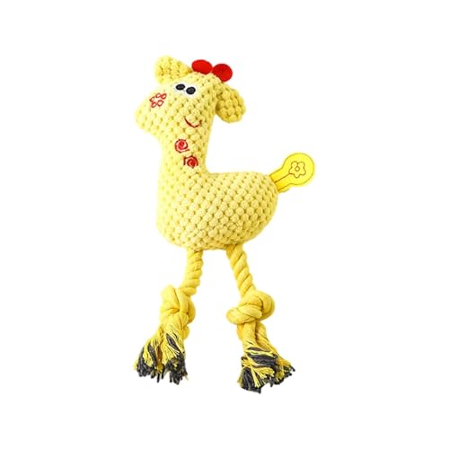 Hundespielzeug Welpe Kauspielzeug für Hunde mit Quietscher, Hirschform, Haustierspielzeug für Katzen Hunde, langlebig, interaktives Spiel, für drinnen draußen, Stresstraining (Yellow, 30X14cm) von Feizikaw