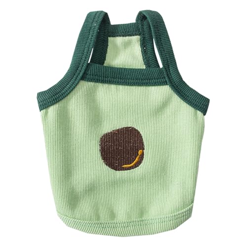 Katzenkleidung Av Ocado Camisole-Kleidung für kleine Hunde, dünnes Sommerdesign, Teddybär, Haustier, Katze, Kleiner Welpe, Frühlings- und Sommerweste, geeignet für Halloween (Green, XS) von Feizikaw