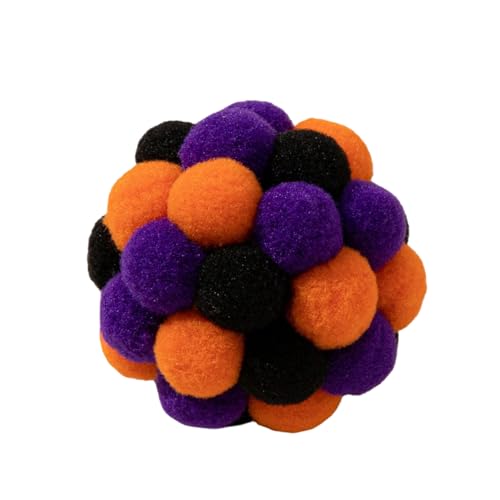 Kauspielzeug Hunde Katzenspielzeug, 5 cm, bunte Pompons, Katzenspielzeug Wollgarn, Katzenrassel, Haustier-Kauspielzeug zum Hüpfen, Interaktives für Katzen, Spielen im Innen- Außenbereich (E, 5cm) von Feizikaw