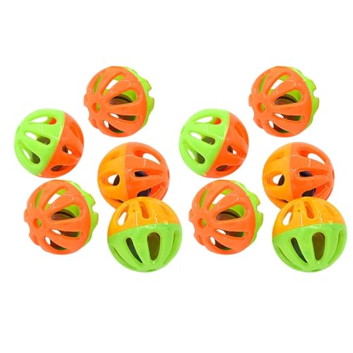 Kauspielzeug Katze Haustier-Katzenspielzeug, Hohle Glocke, Farbiger Kunststoff, kleine Glocke, Klang, Katzen- Hundespielzeug, Klang, 10 Stück (Camouflage, One Size) von Feizikaw