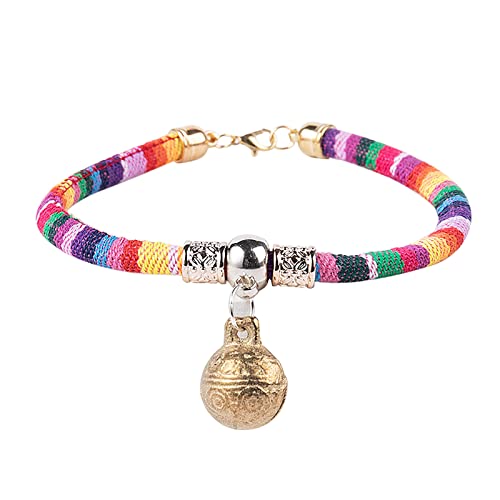 Kragen Hund Pet Buntes Halsband für kleine Haustiere, Katzen, Hunde, verstellbares Baumwollhalsband (Yellow, XS) von Feizikaw