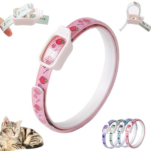 Langzeit Floh- & Zeckenschutz Halsband für Hunde - Natürliches Insektenabwehrhalsband | Schützt effektiv gegen Flöhe, Zecken, Milben & Parasiten (Rosa, 5x5x1cm) von Feizikaw