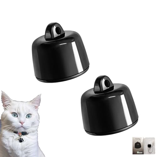 Mini-Haustierortungsgerät für Katzen – Weltweit Standortverfolgung via App– Ohne monatliche Gebühren – Robust, wasserdicht, passend zu jedem Halsband​ (Dunkel - 2Stück) von Feizikaw