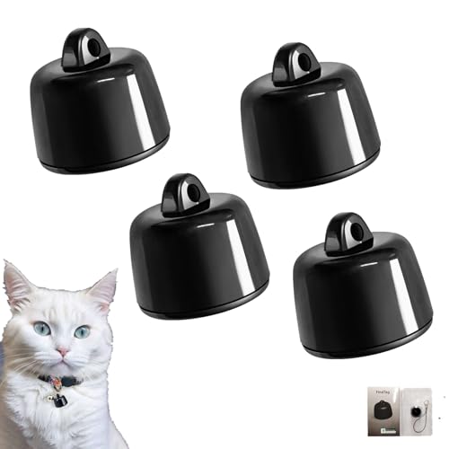 Mini-Haustierortungsgerät für Katzen – Weltweit Standortverfolgung via App– Ohne monatliche Gebühren – Robust, wasserdicht, passend zu jedem Halsband​ (Dunkel - 4Stück) von Feizikaw