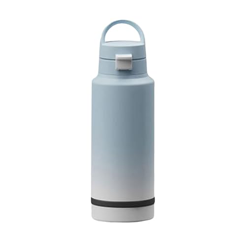 ​​Modernes Design-Glas​​ Tragbare Hundewasserflasche, 32 oz: Edelstahl, Kratzfest, abnehmbare Schüssel, Aufbewahrung, auslaufsicher, doppelte Vakuumisolierung, gut für Spaziergänge (Light Blue, 23cm) von Feizikaw