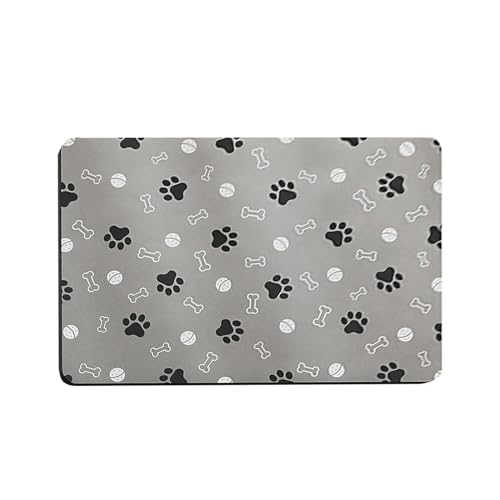 Outdoor Teppich Wetterfest Napfmatte für Hunde Katzen, für Futter Wasser, trockenes Gummi, leicht zu reinigen hinterlässt Keine Flecken. Futtermatte, geeignet für die Verwendung mit (Grey, One Size) von Feizikaw