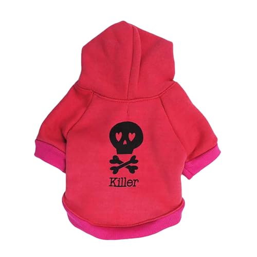 Feizikaw Shirts für Hunde Haustierbekleidung Hunde- und Katzenkleidung Fleece-Kapuzenpullover mit mehrfarbigem Totenkopf-Design und Kapuzen-T-Shirt für Haustiere (L) von Feizikaw