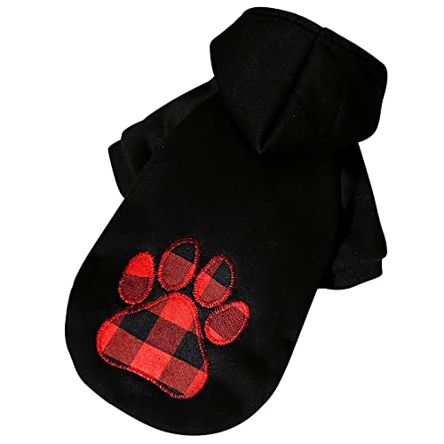 Tierjacke tragen Haustier Winter Hoodies Fleece Sweatshirt Haustier Katzen Hunde niedliche warme Haustierkleidung (Black, M) von Feizikaw