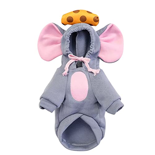 Tierkleidung Hausgebrauch Weihnachtskleidung Tier Katze Mode Form Haustier Haustier Hund Dekoration Kleidung Haustierkleidung (Grey, L) von Feizikaw